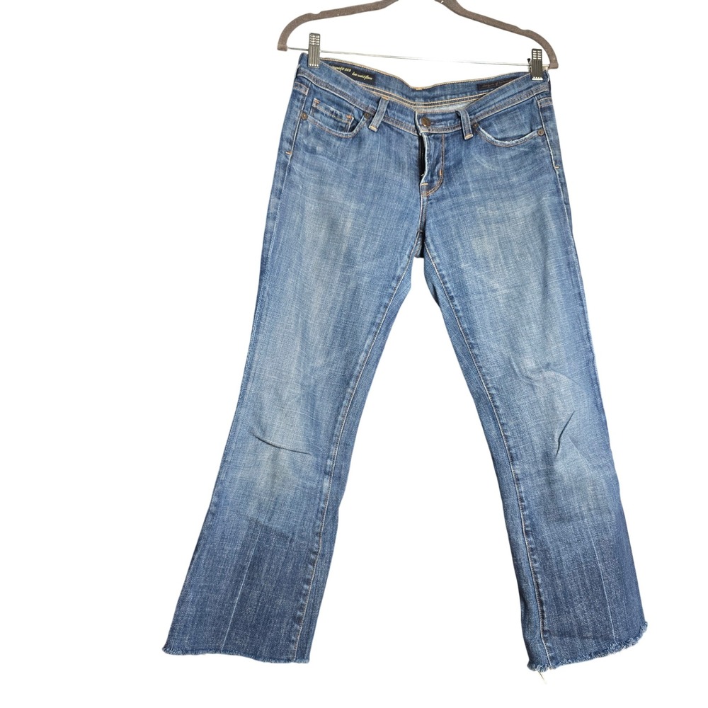Citizens of Humanity Ingrid Low Waist Crop Flare Jeans Womens 28 Blue Stretch